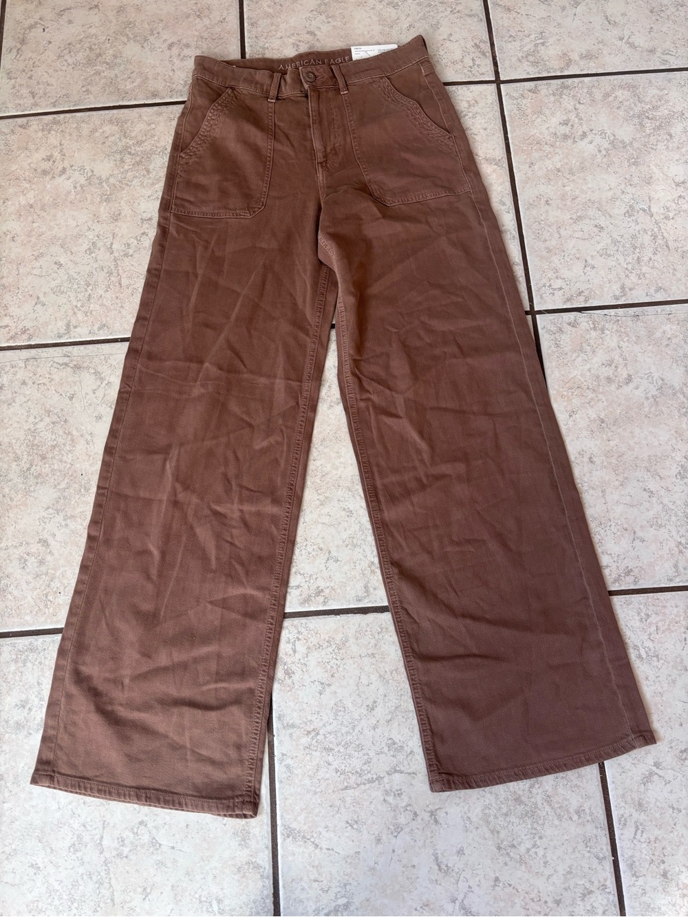 AE Stretch Super High-Waisted Baggy Wide-Leg Pant size 6 NWT